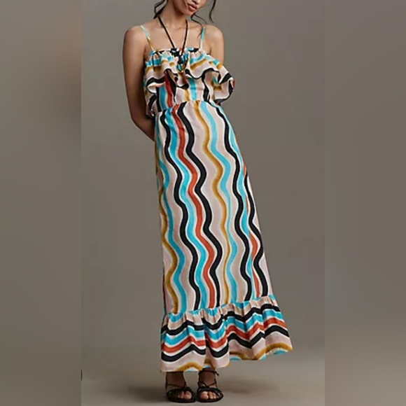 Farm Rio Sleeveless Ruffle Maxi Dress - Picture 1 of 7